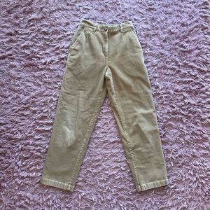 L.L. BEAN original fit tan pleated corduroy pants